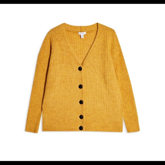 NWOT TOPSHOP Button Front Cardigan In Must… - Picture 2 of 6